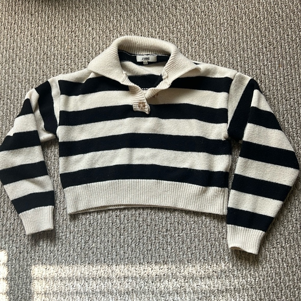 Cream/Black Striped Sweater